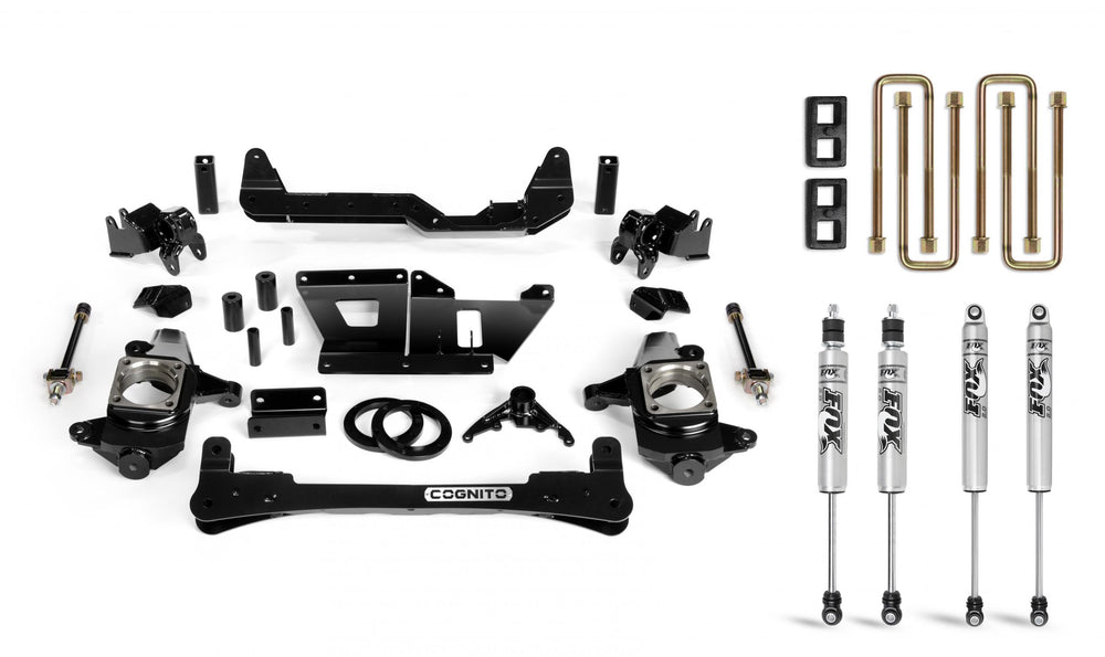 Cognito Motorsports 01-10 Silverado Sierra 2500HD 3500HD 2WD 4WD 4-Inch Standard Lift Kit With Fox PS 2.0 Shocks