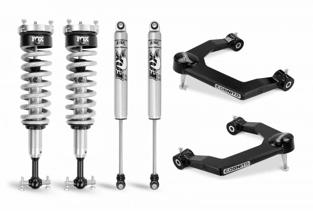 Cognito Motorsports 19-22 Silverado Trail Boss Sierra AT4 1500 4WD 1-Inch Performance Leveling Kit With Fox Coilover 2.0 Shocks