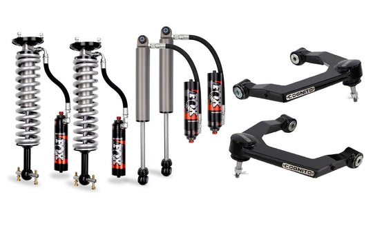 Cognito Motorsports 19-25 Chevy Trail Boss ZR2 and GMC AT4 AT4X 1500 2WD 4WD 1 Inch Elite Ball Joint Leveling Kit with Fox 2.5 Elite Performance Series Shocks 210-P1298