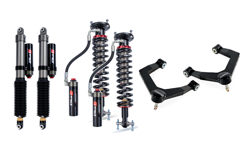 Cognito Motorsports 19-25 Chevy Trail Boss ZR2 and GMC AT4 AT4X 1500 2WD 4WD 1 Inch Elite Ball Joint Leveling Kit with Elka 2.5 Shocks 210-P1139