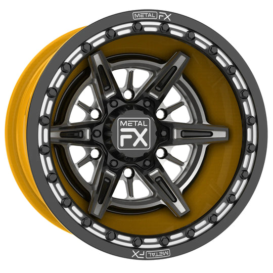 Metal FX Offroad Apache 6R 15 x 8 15 x 11 Forged 3-Piece Beadlock Custom Can-Am Maverick R Forged Beadlock