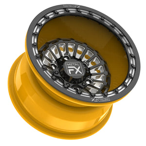 Metal FX Offroad Delta 6R 15 x 8 15 x 11 Forged 3-Piece Beadlock Custom Can-Am Maverick R Forged Beadlock