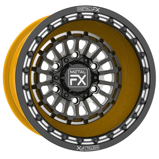 Metal FX Offroad Delta 6R 15 x 8 15 x 11 Forged 3-Piece Beadlock Custom Can-Am Maverick R Forged Beadlock