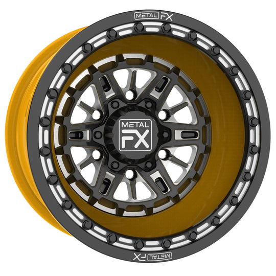 Metal FX Offroad Destroyer 6R 15 x 8 15 x 11 Forged 3-Piece Beadlock Custom Can-Am Maverick R Forged Beadlock