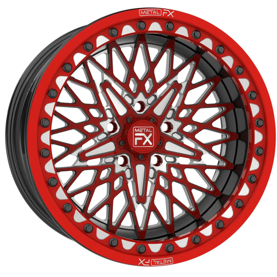 Metal FX Offroad Nighthawk R 17 x 7 17 x 10 Forged 3-Piece Beadlock Custom Polaris 5-Lug Forged Beadlock