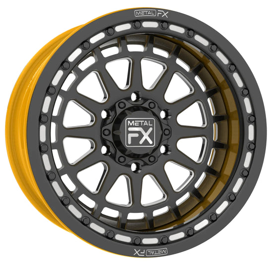 Metal FX Offroad Outlaw 6R 17 x 7 17 x 10 Forged 3-Piece Beadlock Custom Can-Am Maverick R Forged Beadlock