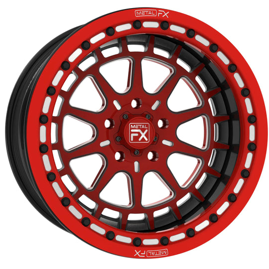 Metal FX Offroad Outlaw R 17 x 7 17 x 10 Forged 3-Piece Beadlock Custom Polaris 5-Lug Forged Beadlock