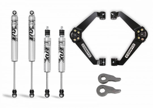 Cognito Motorsports 01-10 Silverado Sierra 2500HD 3500HD 2WD 4WD 3-Inch Performance Leveling Kit With Fox 2.0 Shocks 110-P0753