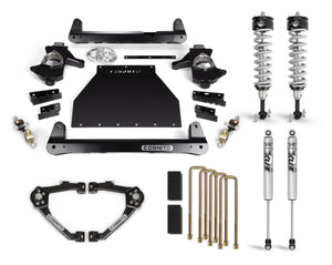 
                
                    Load image into Gallery viewer, Cognito Motorsports 14-18 Silverado Sierra 1500 2WD 4WD With OEM Stamped Steel Cast Aluminum Control Arms 4-Inch Performance Lift Kit With Fox 2.0 Shocks
                
            