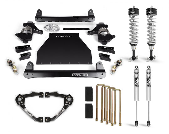 Cognito Motorsports 14-18 Silverado Sierra 1500 2WD 4WD With OEM Stamped Steel Cast Aluminum Control Arms 6-Inch Performance Lift Kit with Fox 2.0 Shocks 210-P0965