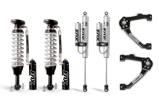 Cognito Motorsports 14-18 Silverado Sierra 1500 2WD 4WD With OEM Cast Aluminum Stamped Steel Control Arms 3-Inch Elite Leveling Kit with Fox Shocks 210-P1013