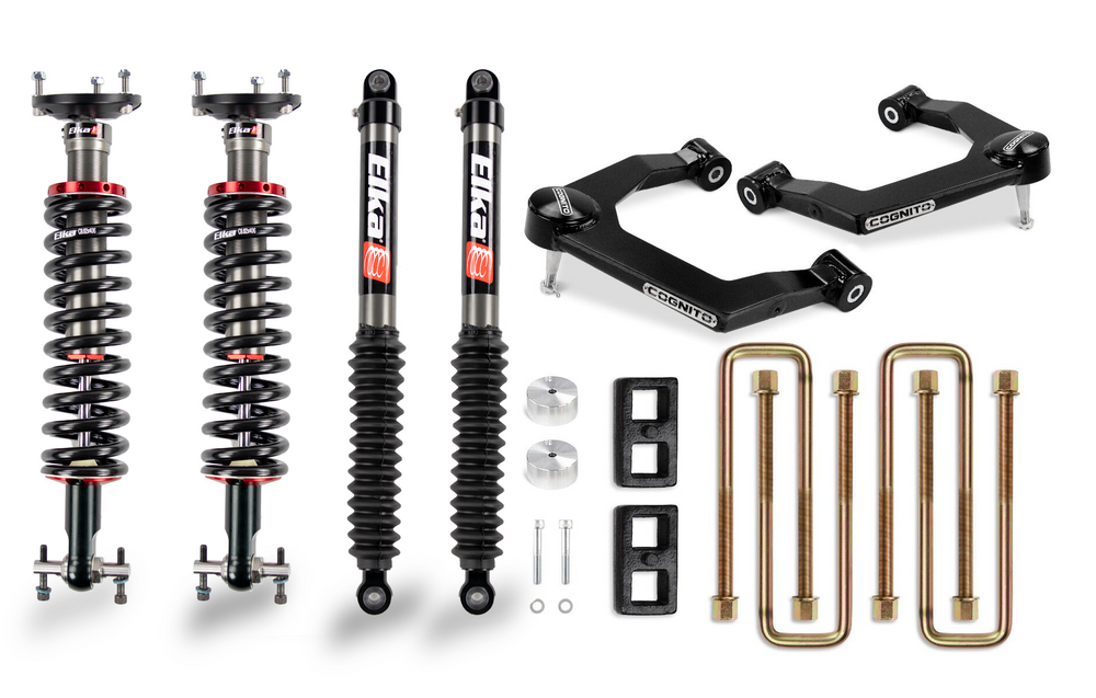 Cognito Motorsports 19-23 Silverado Sierra 1500 2WD 4WD 3-Inch Performance Leveling Kit With Elka 2.0 Shocks