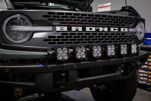 21-Up Ford Bronco 6 XL Linkable Light Bar Kit Plastic Bumper Mount w/Upfitter